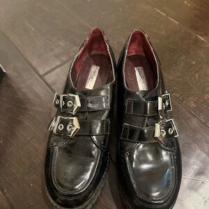 Report Black Loafers with Buckle Detail